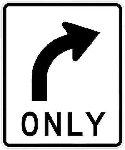 Right Turn Only Sign