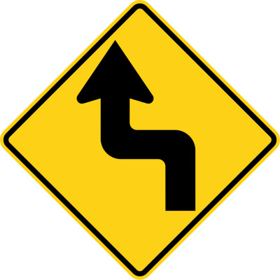 Sharp Turns (Left-Right) Sign
