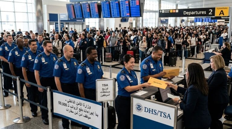 الأمن الداخلي يبدأ إجراءات دفع رواتب 50 ألف موظف أمن مطارات بعد فوضى السفر