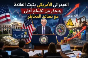 الفيدرالي الأمريكي يثبت الفائدة ويحذر من تضخم أعلى مع تصاعد المخاطر