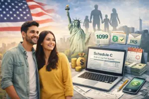 ضرائب العمل الحر للمهاجرين الجدد في أمريكا: من Schedule C إلى الدفعات التقديرية