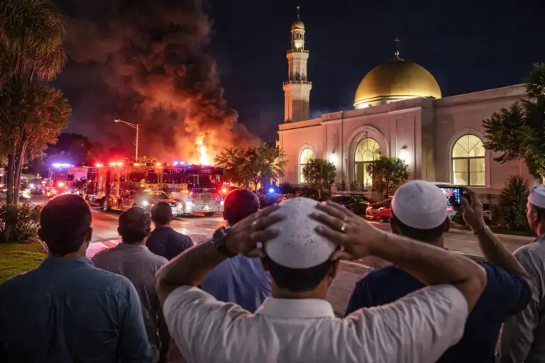 حريق قرب مسجد في بالم بيتش يثير قلق المصلين والتحقيقات مستمرة