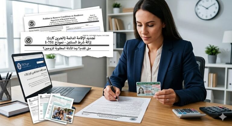 إزالة شرط السنتين عن الجرين كارد عبر I-751: متى تقدّم؟ وما الأدلة المطلوبة للزوجين؟