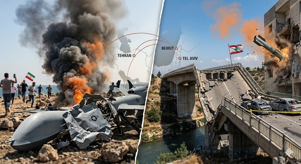 تصعيد خطير: طهران تسقط طائرتين أمريكيتين وإسرائيل تقصف جسور لبنان