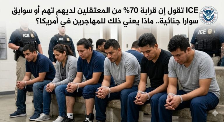 ICE تقول إن قرابة 70% من المعتقلين لديهم تهم أو سوابق جنائية.. ماذا يعني ذلك للمهاجرين في أمريكا؟