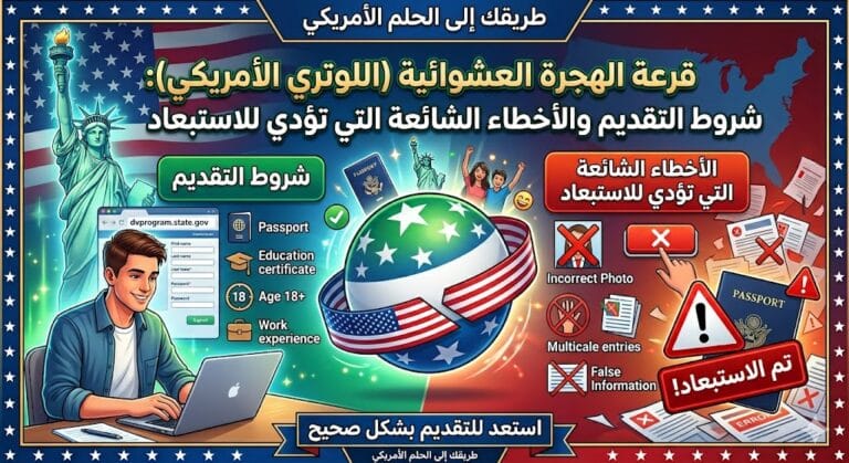 قرعة الهجرة العشوائية (اللوتري الأمريكي) DV: شروط التقديم والأخطاء الشائعة التي تؤدي للاستبعاد ومتى ستفتح بعد توقفها العام الماضي