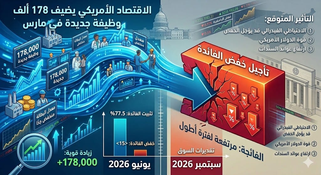 الاقتصاد الأمريكي يضيف 178 ألف وظيفة جديدة في مارس
