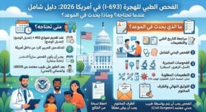 الفحص الطبي للهجرة I-693 في أمريكا 2026: متى تحتاجه؟ وما الذي يحدث في الموعد؟