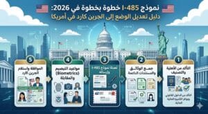 نموذج I-485 خطوة بخطوة في 2026: كيف تعدّل وضعك إلى الجرين كارد من داخل أمريكا؟