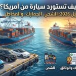 دليل 2026: الشحن، الجمارك، والمخاطر عند استيراد سيارة من أمريكا