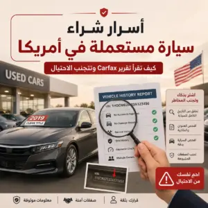 أسرار شراء سيارة مستعملة في أمريكا: كيف تقرأ تقرير Carfax وتتجنب الاحتيال من المعارض؟