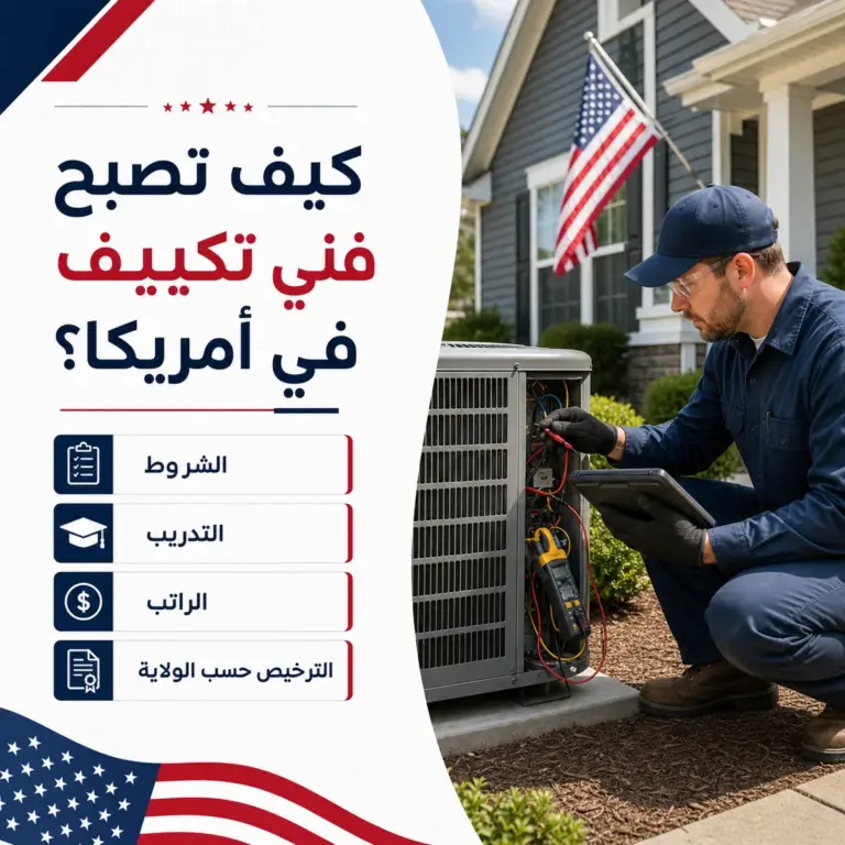 كيف تصبح فني تكييف وتبريد HVAC في أمريكا 2026: الراتب، التدريب، الشهادات، والترخيص حسب الولاية
