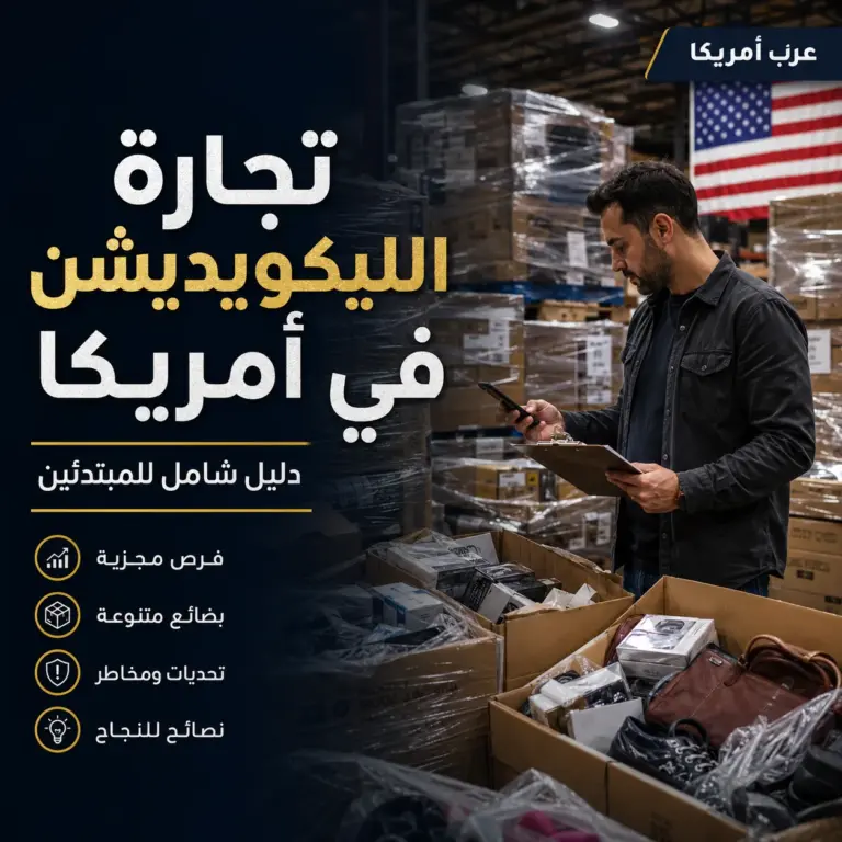 تجارة الليكويديشن في أمريكا 2026: دليل كامل لشراء المرتجعات والبضائع المصفّاة والربح منها