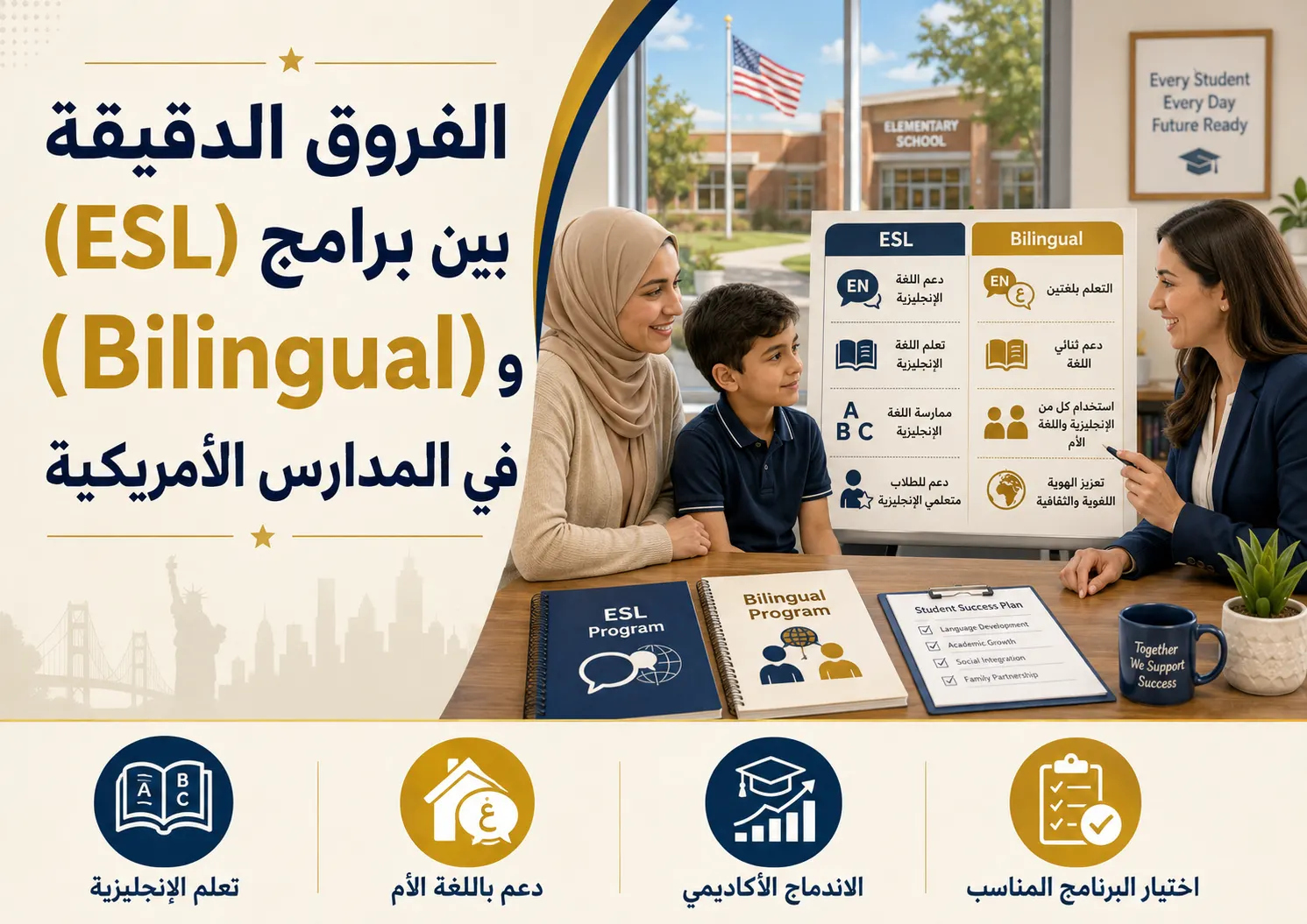 الفروق الدقيقة بين برامج (ESL) و (Bilingual)