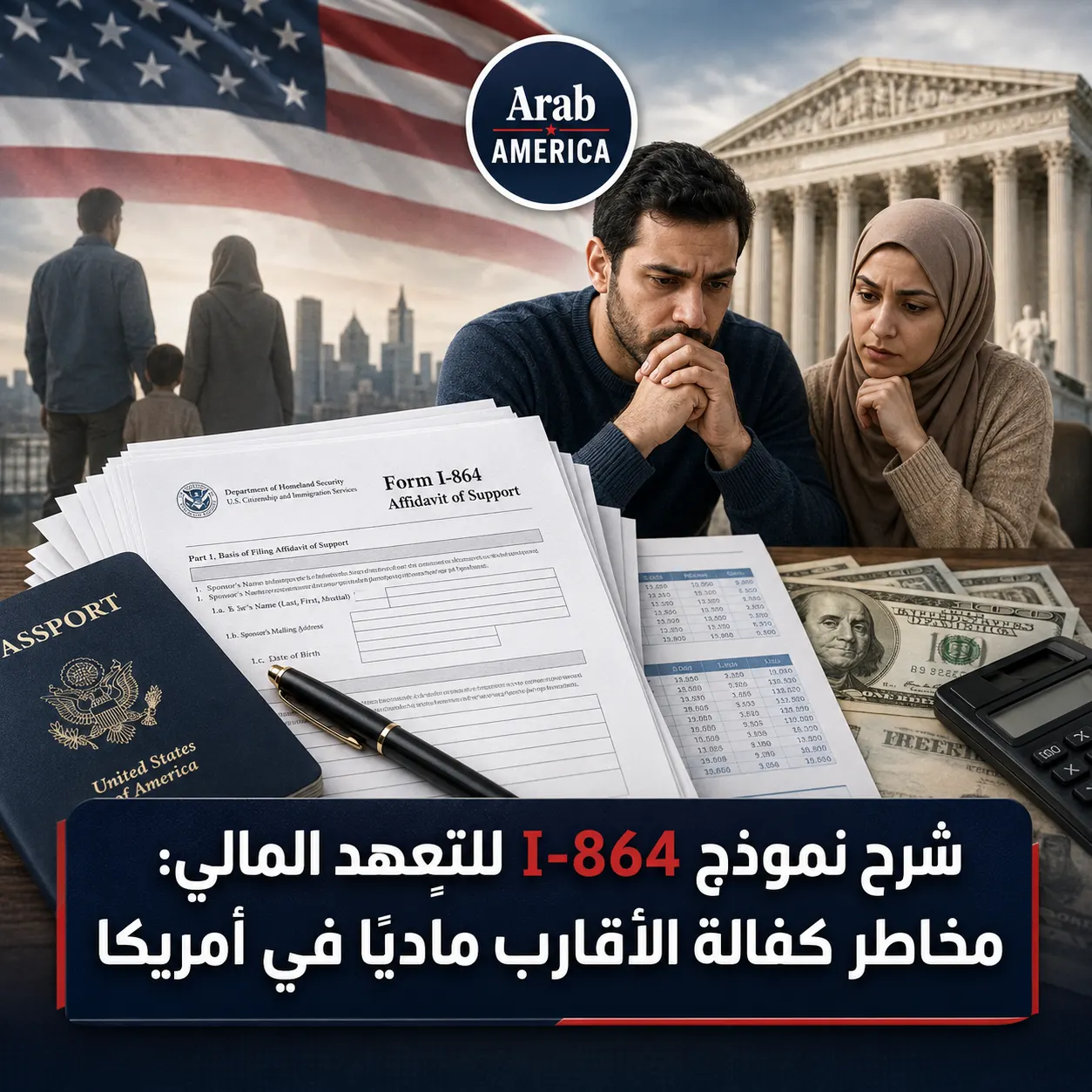 شرح نموذج I-864 للتعهد المالي: مخاطر كفالة الأقارب مادياً في أمريكا