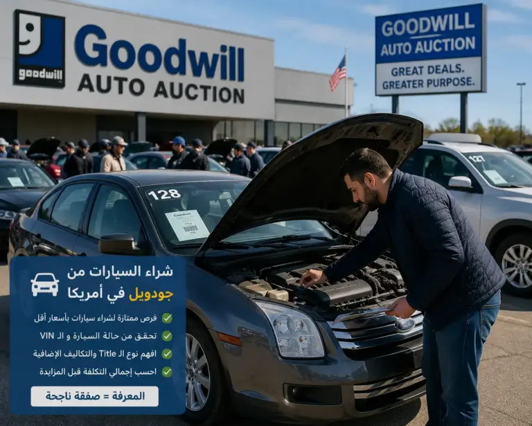 مزادات سيارات جودويل في أمريكا: كيف تشتري بذكاء وتتجنب الخسارة؟
