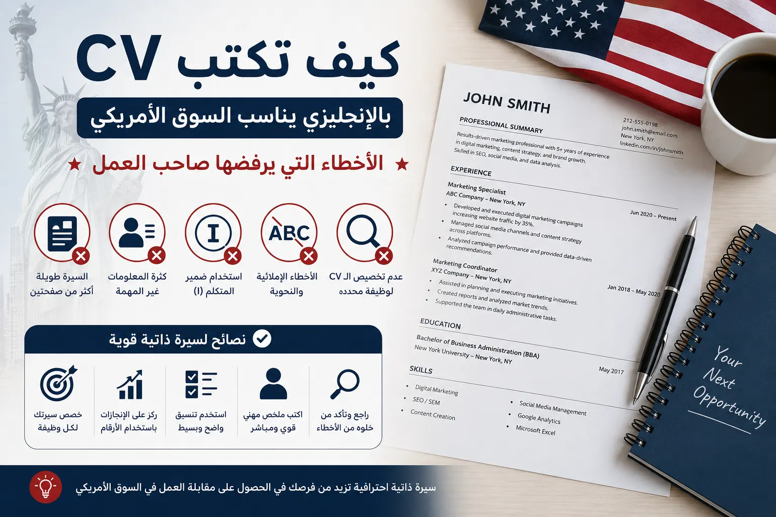 كيف تكتب CV بالإنجليزي