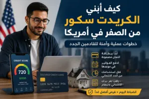 دليل عربي يشرح كيفية بناء الكريدت سكور من الصفر في أمريكا للقادمين الجدد باستخدام بطاقة ائتمان مضمونة ودفع الفواتير في موعدها