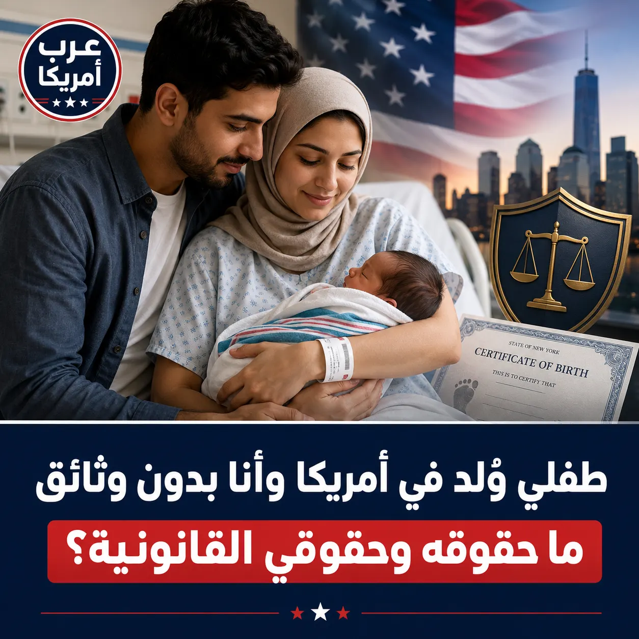 طفلي وُلد في أمريكا وأنا بدون وثائق