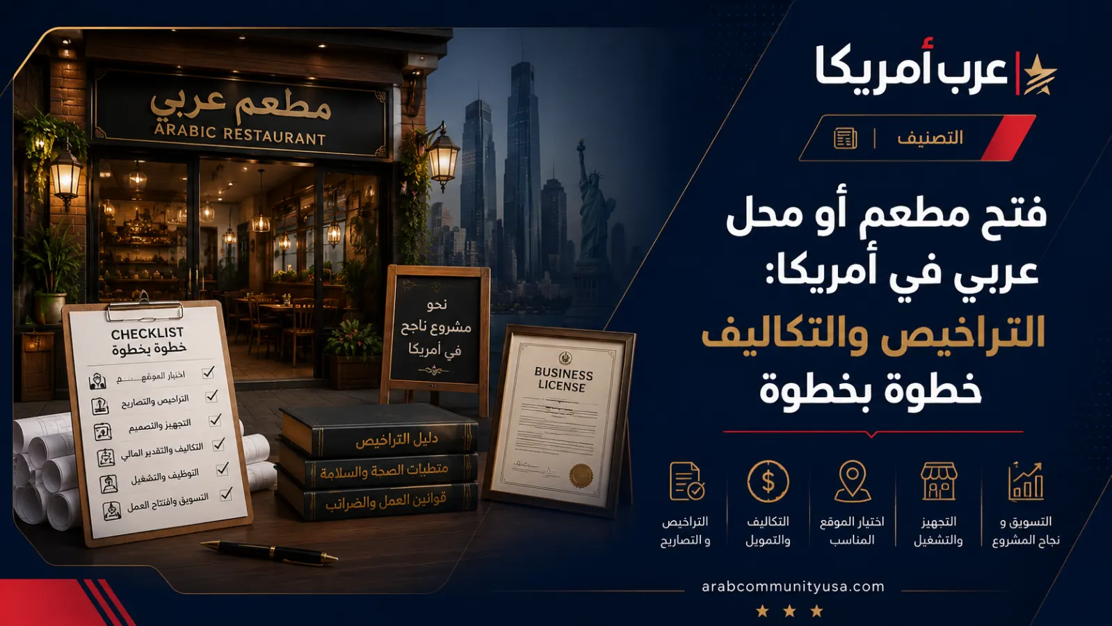 فتح مطعم أو محل عربي في أمريكا: التراخيص والتكاليف خطوة بخطوة