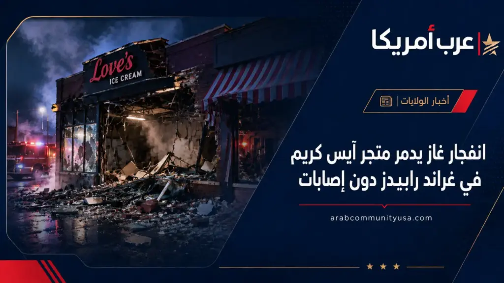 انفجار غاز يدمر متجر آيس كريم في غراند رابيدز دون إصابات