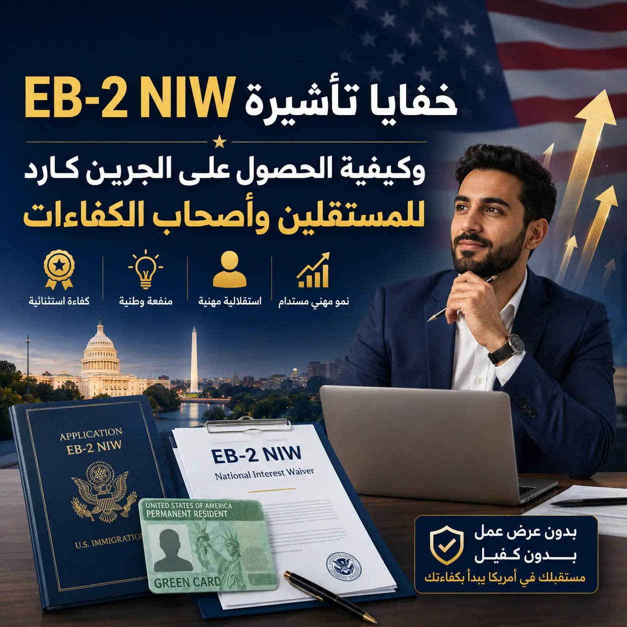خفايا تأشيرة EB-2 NIW وكيفية الحصول على الجرين كارد للمستقلين وأصحاب الكفاءات