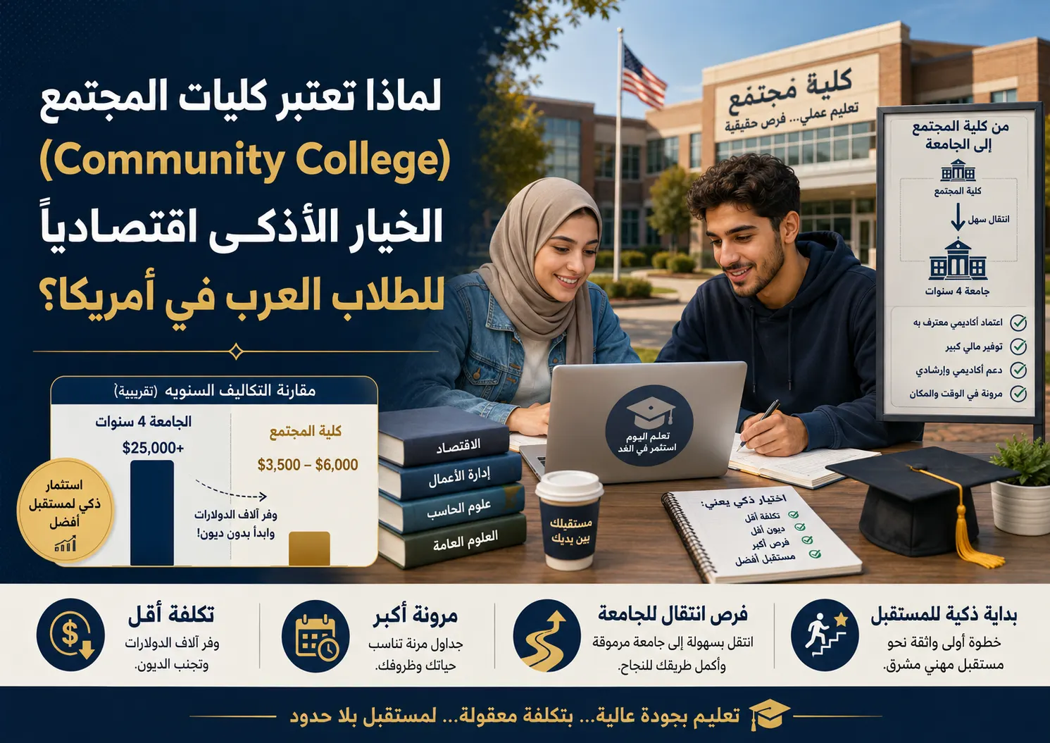 (Community College) الخيار الأذكى اقتصادياً للطلاب العرب في أمريكا