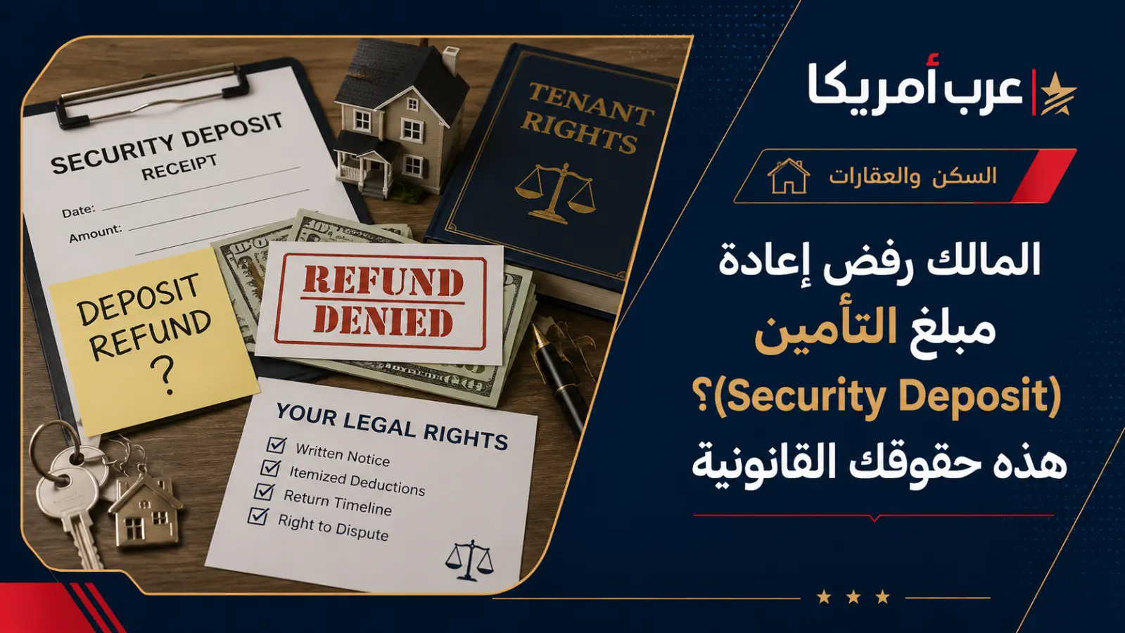 المالك رفض إعادة مبلغ التأمين (Security Deposit)؟ هذه حقوقك القانونية