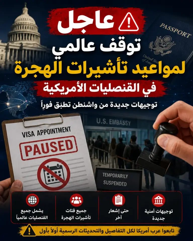 توقف عالمي مؤقت لمواعيد تأشيرات الهجرة الأميركية: من يتأثر وماذا تفعل الأسر؟