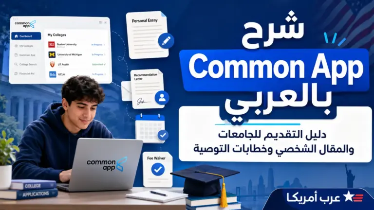 شرح Common App بالعربي: التقديم للجامعات والمقال الشخصي وخطابات التوصية