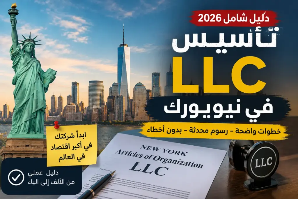تأسيس LLC في نيويورك 2026: الدليل الكامل خطوة بخطوة وأهم الأخطاء