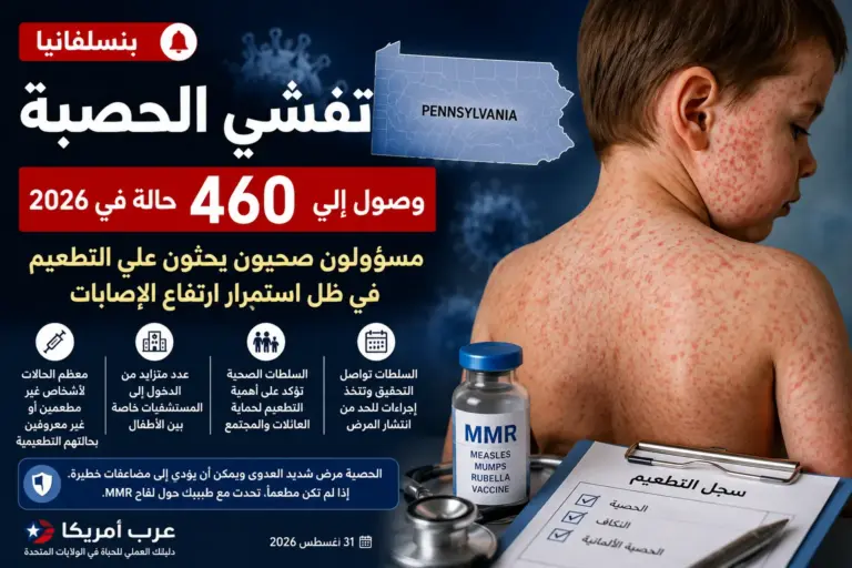 460 إصابة و83 دخولًا للمستشفى: تحذير جديد من تفشي الحصبة في بنسلفانيا