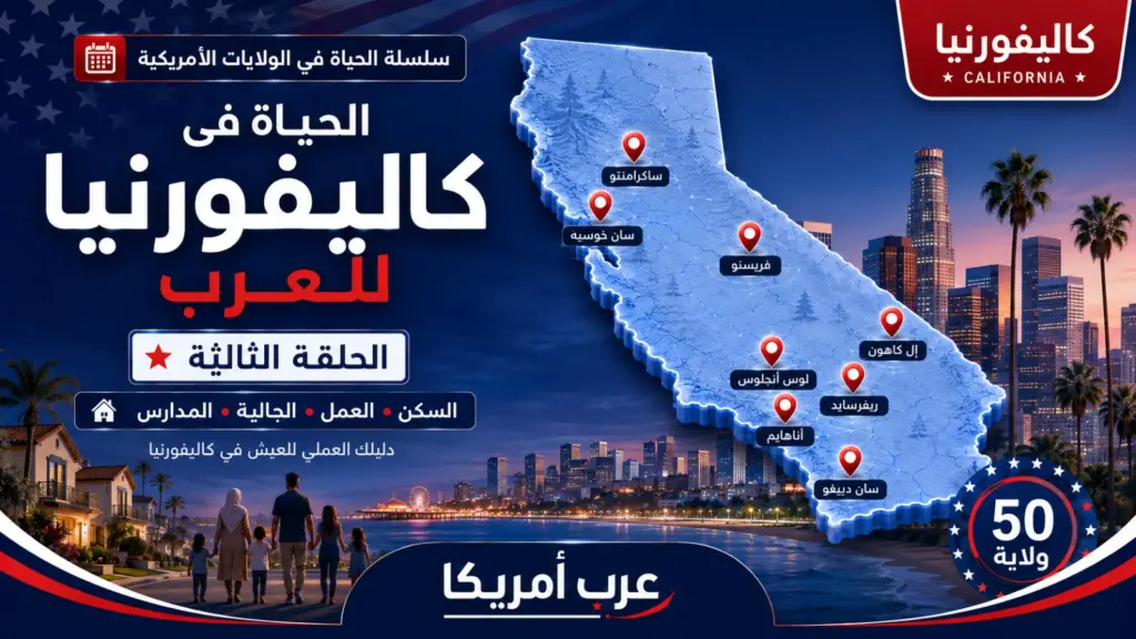 الحياة في كاليفورنيا للعرب: السكن والعمل والجالية والمدارس 2026
