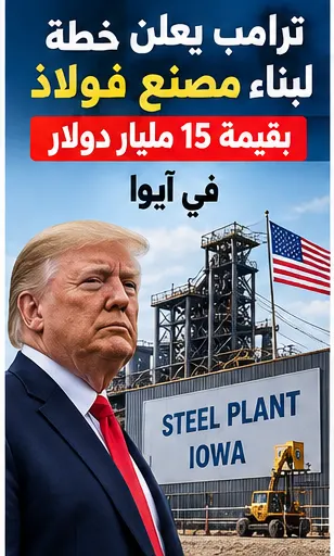 ترامب يعلن خطة لبناء مصنع فولاذ بقيمة 15 مليار دولار في آيوا