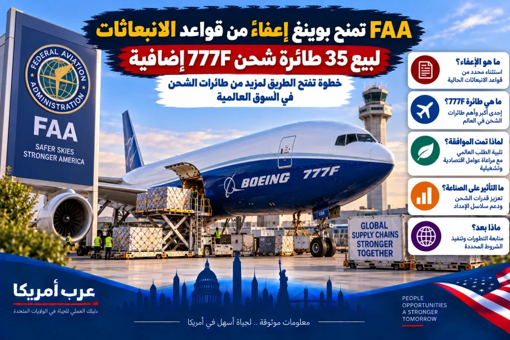 FAA تمنح بوينغ إعفاءً من قواعد الانبعاثات لبيع 35 طائرة شحن 777F إضافية