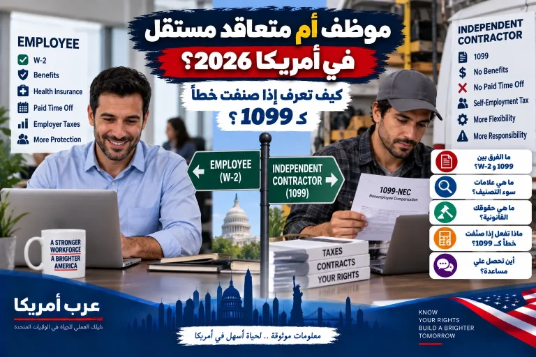 موظف أم متعاقد مستقل في أمريكا 2026؟ كيف تعرف إذا صُنفت خطأ كـ1099