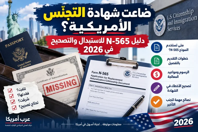 ضاعت شهادة التجنّس الأمريكية؟ دليل N-565 للاستبدال والتصحيح في 2026