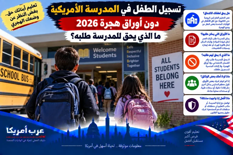 تسجيل الطفل في المدرسة الأمريكية دون أوراق هجرة 2026: ما الذي يحق للمدرسة طلبه؟