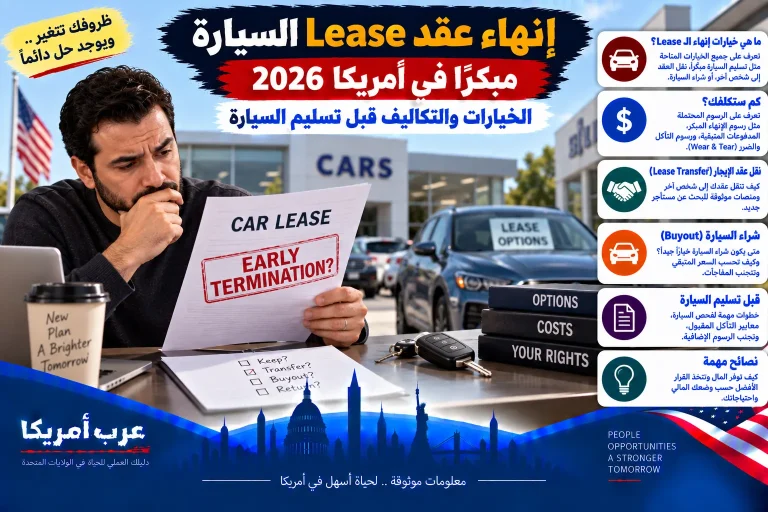 إنهاء عقد Lease السيارة مبكرًا في أمريكا 2026: الخيارات والتكاليف قبل تسليم السيارة