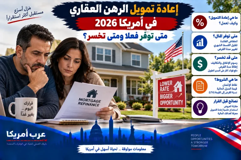 إعادة تمويل الرهن العقاري في أمريكا 2026: متى توفر فعلًا ومتى تخسر؟
