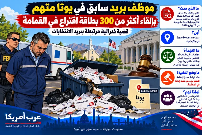 اتهام موظف بريد سابق في يوتا بإلقاء أكثر من 300 بطاقة اقتراع بالبريد في القمامة