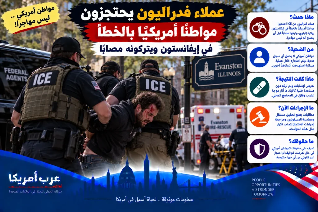 عملاء فدراليون يحتجزون مواطنًا أمريكيًا بالخطأ في إيفانستون ويتركونه مصابًا