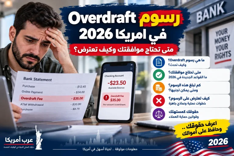 رسوم Overdraft في أمريكا 2026: متى تحتاج موافقتك وكيف تعترض؟