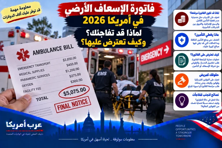 فاتورة الإسعاف الأرضي في أمريكا 2026: لماذا قد تفاجئك وكيف تعترض عليها؟