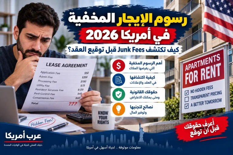 رسوم الإيجار المخفية في أمريكا 2026: كيف تكتشف Junk Fees قبل توقيع العقد؟