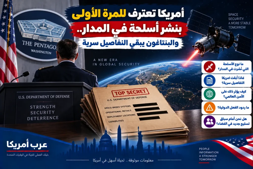 أمريكا تعترف للمرة الأولى بنشر أسلحة في المدار.. والبنتاغون يبقي التفاصيل سرية