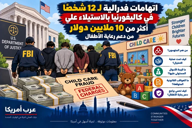 اتهامات فدرالية لـ12 شخصًا في كاليفورنيا بالاستيلاء على أكثر من 10 ملايين دولار من دعم رعاية الأطفال