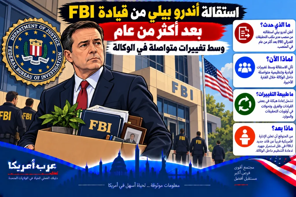 استقالة أندرو بيلي من قيادة FBI بعد أكثر من عام وسط تغييرات متواصلة في الوكالة