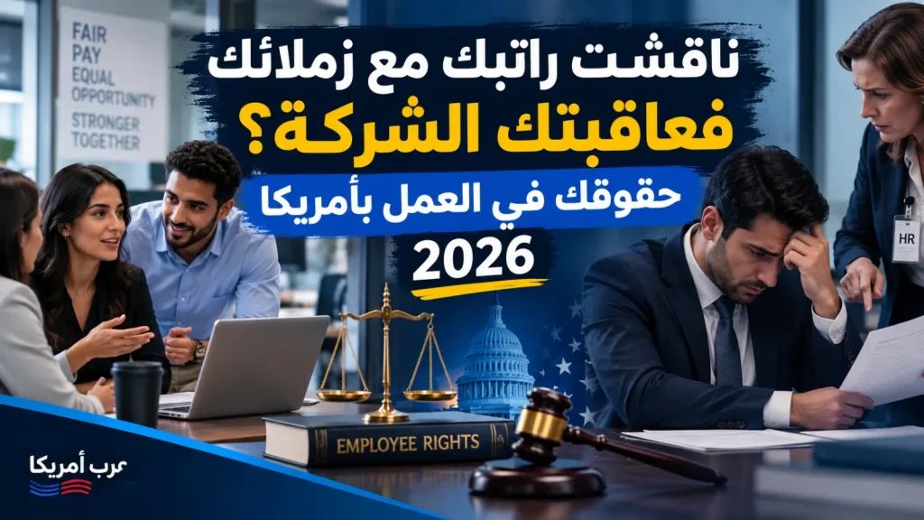 ناقشت راتبك مع زملائك فعاقبتك الشركة؟ حقوقك في العمل بأمريكا 2026