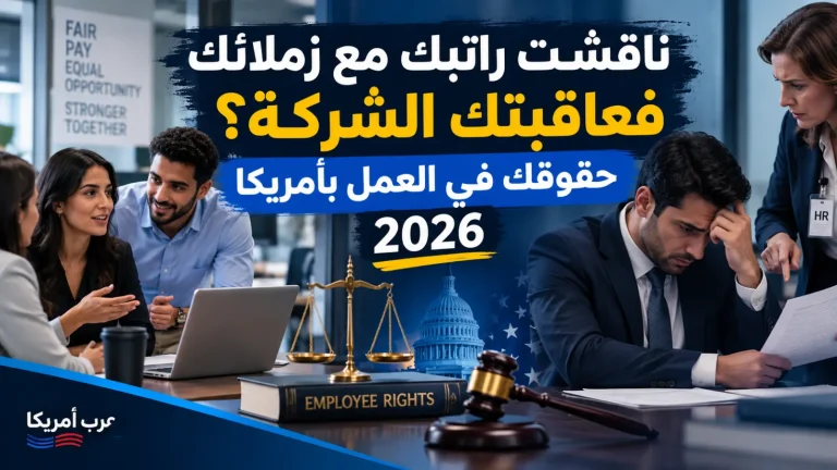 ناقشت راتبك مع زملائك فعاقبتك الشركة؟ حقوقك في العمل بأمريكا 2026